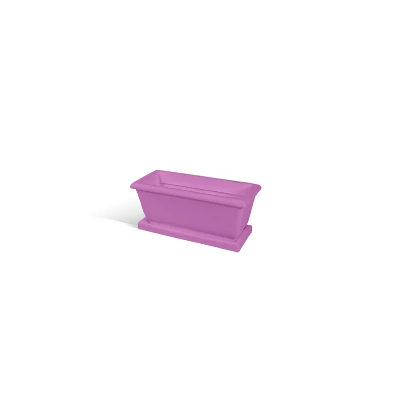 Fioriera rettangolare per esterni in polietilene esterno interno MOD LIBERTY Dimensione 22x51xh22,5 cm - peso 2 kg con foro di drenaggio. Sottovaso incluso Glicine Kloris Direttamente Dal Produttore