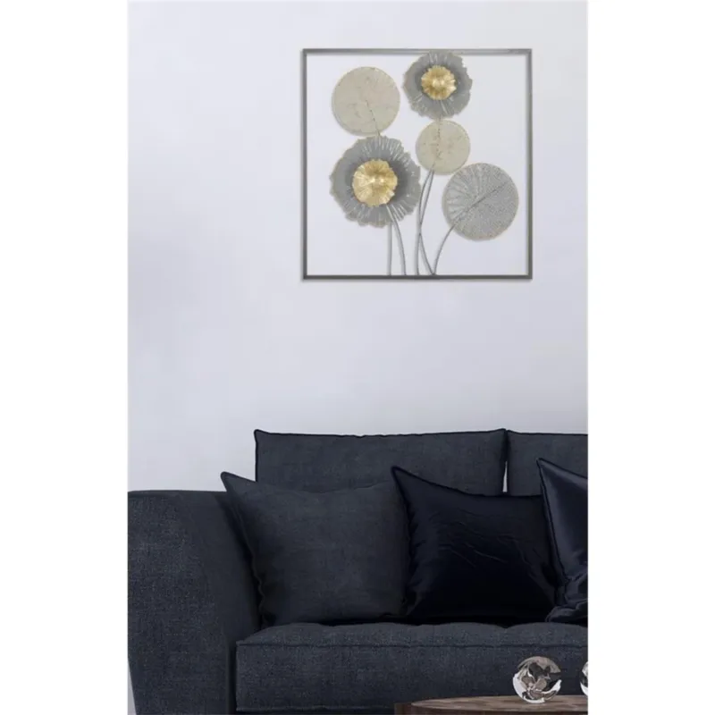 Affare Pannello in metallo con fiori e foglie SQITY, 3D sono il nuovo trend Dimensioni 50x5,5x h 50 cm forme La natura incontra l‘arte per decorare le tue pareti Mauro Ferretti