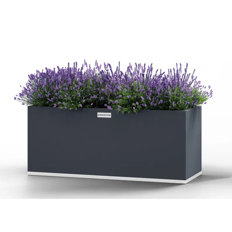 Fioriera da Giardino RETTANGOLARE Dimensioni 120x40x h 75- 380 lt - 25,5 KG in acciaio Zincato inalterabile nel tempo cm colore grigio COYOTTO Compra Online