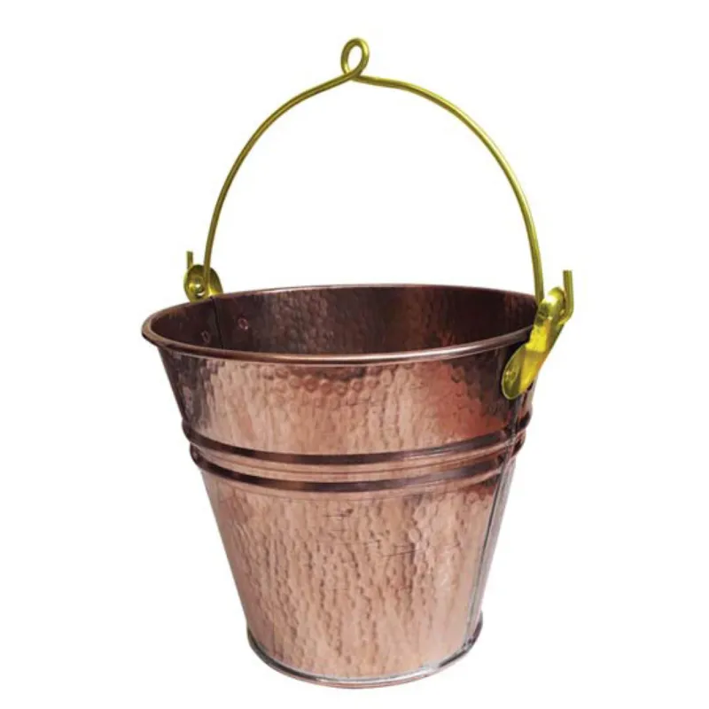 Nuova Collezione Secchio in RAME cesellato lavorazione antica Artigiale Dimensioni 24xh 28 lavorazione artigianale maniglie e manico in Ottone Sessa Ferro Battuto