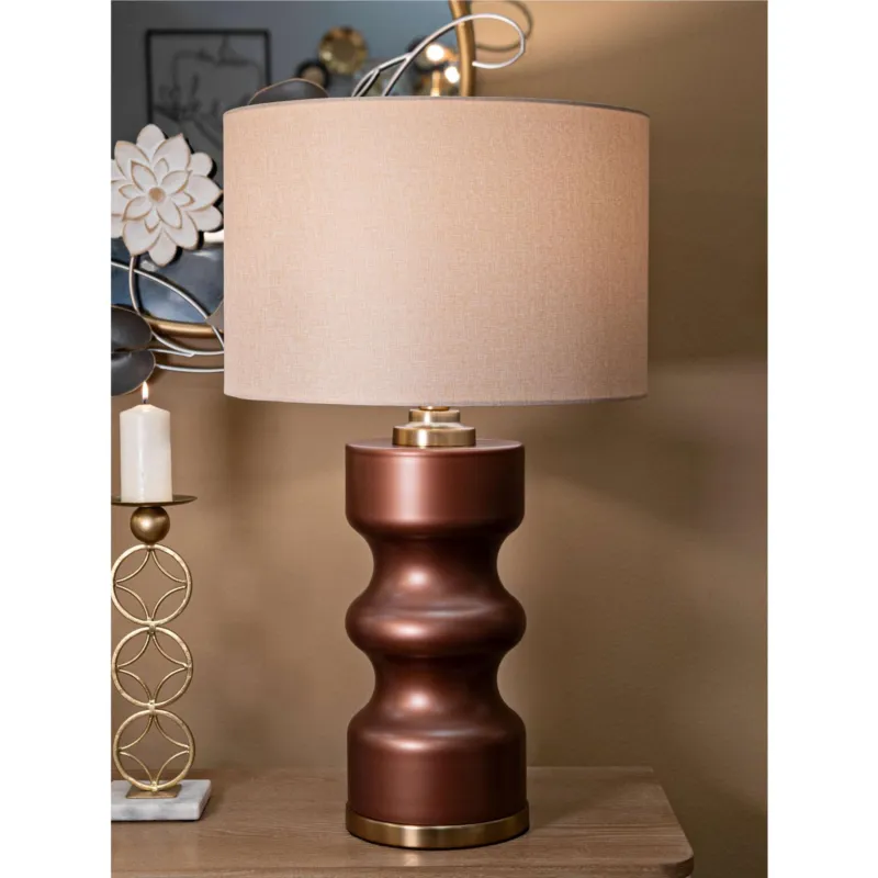 Pagamento Sicuro La Lampada da Tavolo Resina ROSENTHAL -H texture finitura calda e dettagli dorati Dimensioni Ø40x h 69,5 cm Lampada E-27 Attacco base dal profilo ondulato Mauro Ferretti