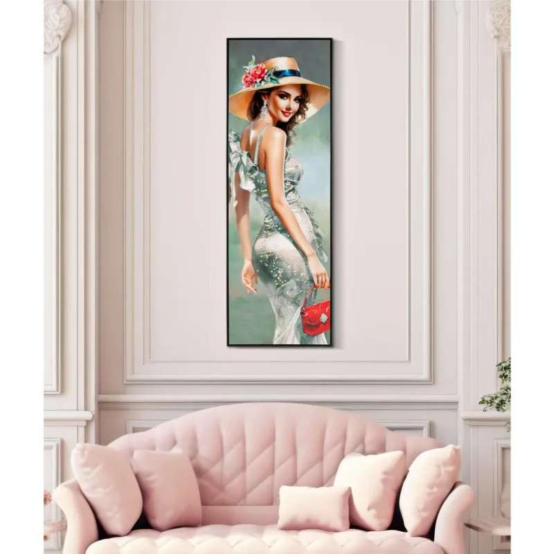 Dipinto su tela laccato con cornice esprime femminilità e raffinatezza ELEGANT Dimensione 52x4,5x h 152 cm telo in plastica multicolor Mauro Ferretti Offerta Lampo