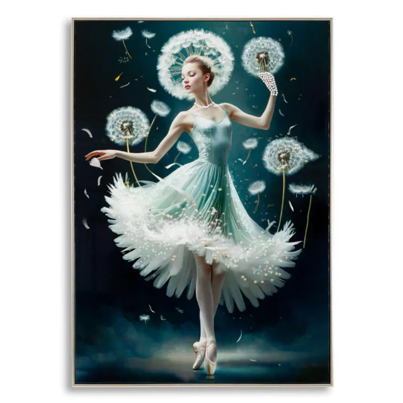 Dipinto su tela completo di telaio in legno e cornice DANCING Dimensione 72x4x h 102 cm telo in plastica multicolor Mauro Ferretti Popolare