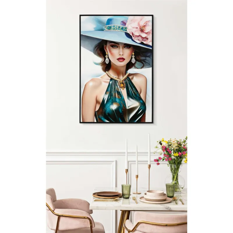 Dipinto su tela completo di telaio in legno e cornice PAM LACQUERED Dimensione 62x4x h 92 cm telo in plastica multicolor Mauro Ferretti Ultime Pezzi