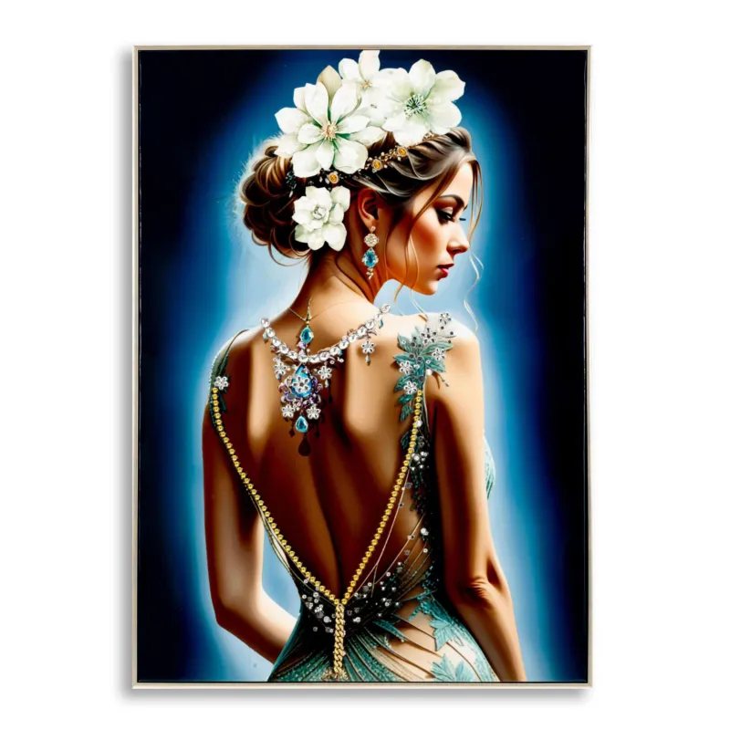 Dipinto su tela completo di telaio in legno e cornice ISABEL LACQUERED Dimensione 72x4x h 102 cm telo in plastica multicolor Mauro Ferretti Prezzo Scontato