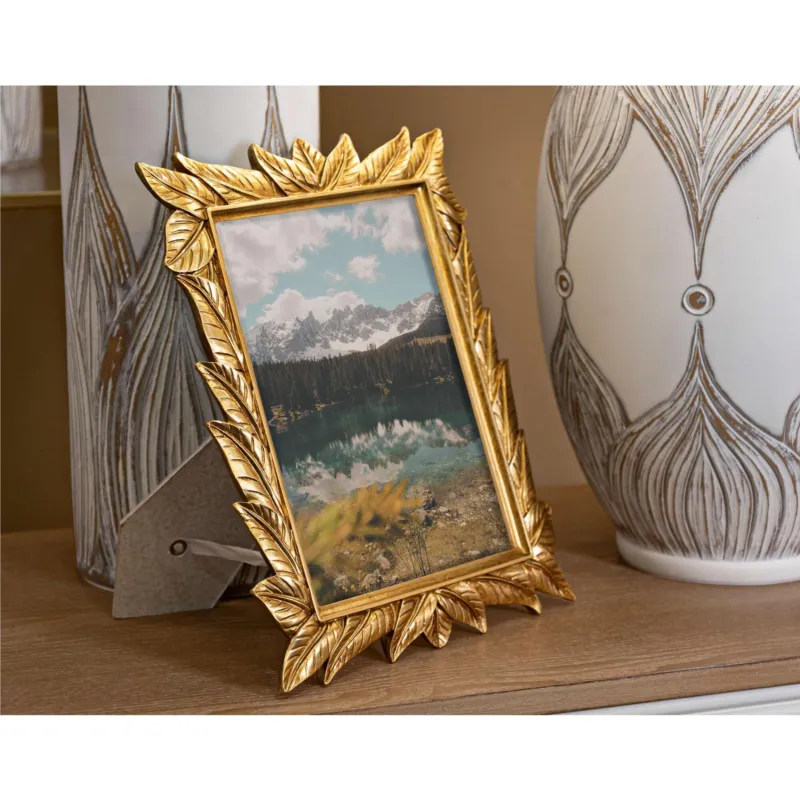 Cornice Portafoto da appoggio con cornice POLYRESIN Verticale Dimensioni 20,7x1,6xh 26 cm PER FOTO 15x20 cm Oro in scatola regalo Mauro Ferretti Consegna Rapida