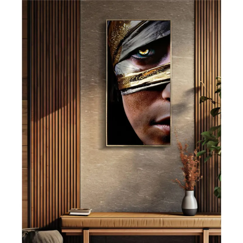 Dipinto su tela completo di telaio in legno e cornice NAIROBI LACQUERED Dimensione 52x4x h102 cm telo in plastica multicolor Mauro Ferretti Popolare