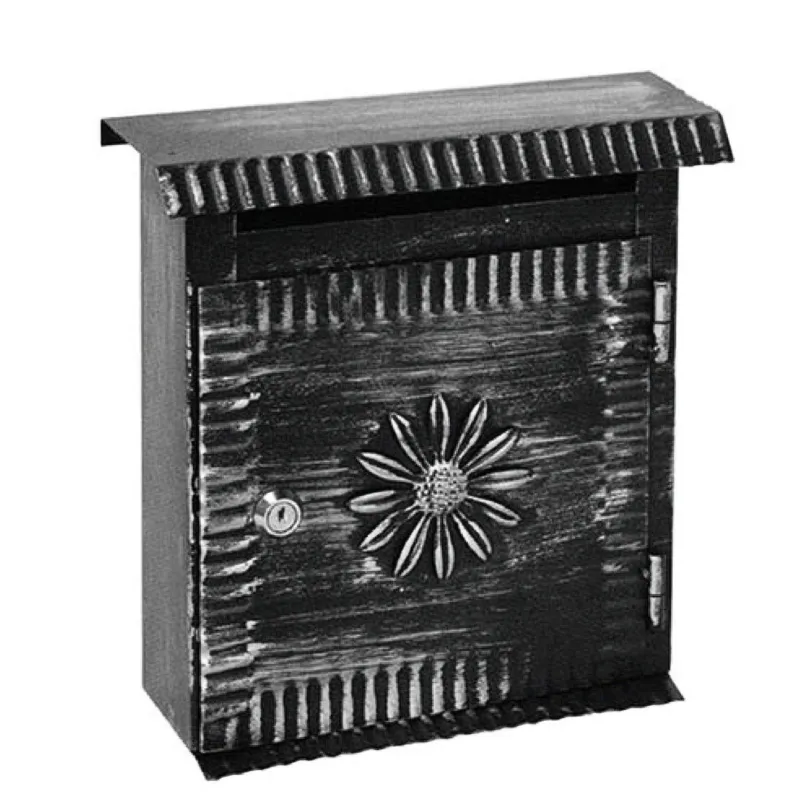 Popolare Cassetta per Posta In ferro Battuto Lavorazione Artigianale trattamento x Esterno 27x10xh 24 cm con 2 chiavi di chiusura colore nero Sessa Ferro Battuto