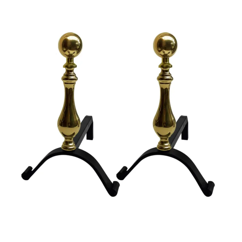 Soddisfatti O Rimborsati Alari per camino, coppia in ferro in Ottone Dimensioni 31x h28 cm lavorazione artigianale in ottone pieno stile moderno made in Italy Sessa Ferro Battuto