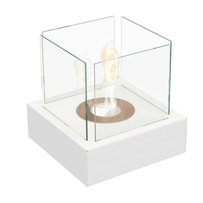 Acquista Ora Camino Bioetanolo da Terra TANGO 3 TÜV bianco Dimensioni 30x30x h 30,3 cm - peso 5,6 kg Certificato ISO 9001 si adatta perfettamente a qualsiasi spazio con eleganza colore Bianco KRATKI