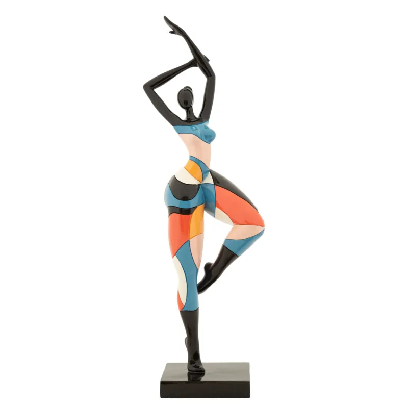 Direttamente Dal Produttore Scultura di donna che balla colori linee vivaci e sgargianti, CONTEMPORANEO DONNINA DANCE RUBIC -B-Dimensioni 11,5x9x h38 cm in Polyresin multicolor Mauro Ferretti