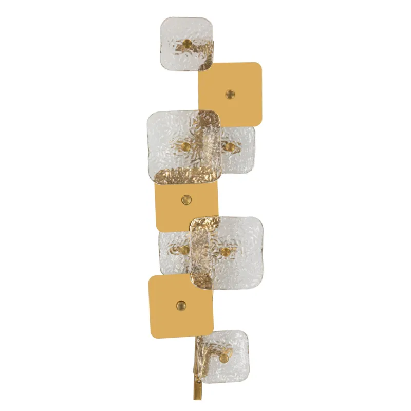 Lampada da parete con 5 punti luci composta da figure quadrate Dimensioni 24x13x h 76 cm Vetro satinato dalla forma geometrica e regolare Mauro Ferretti Soddisfatti O Rimborsati