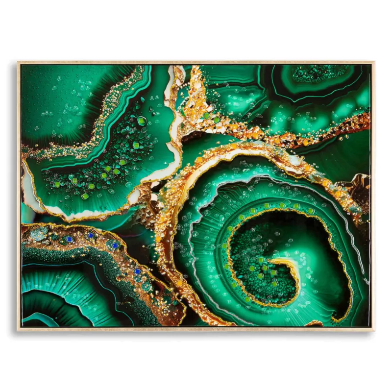 Più Venduto Dipinto su tela completo di telaio in legno e cornice in metallo oro WIEN HAT -B Dimensione 82x3,5x62 cm ricorda una preziosa pietra, Mauro Ferretti