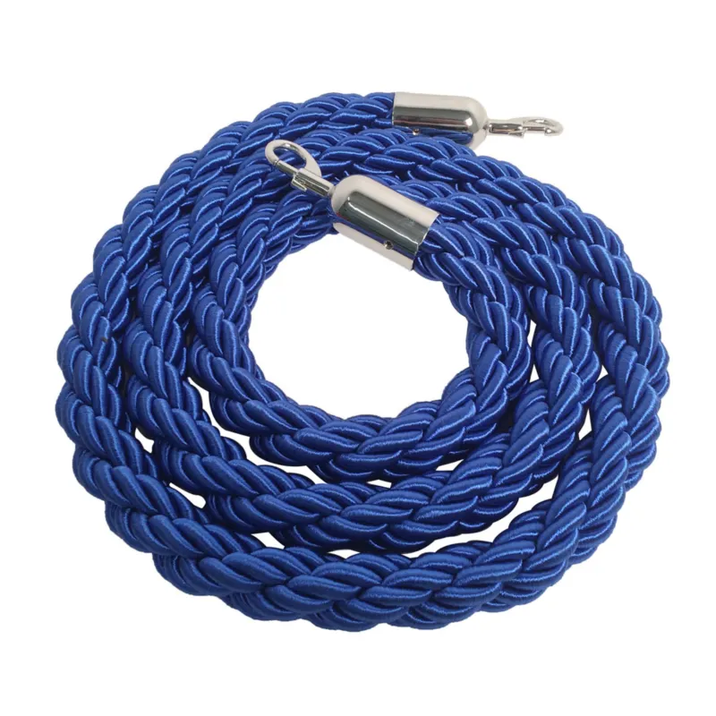 Cordone intrecciato lunghezza 2 metri blu con morsetti CROMO lunghezza 2 metri diametro 30mm COLORE BLU IWIRD SRL Offerta Limitata