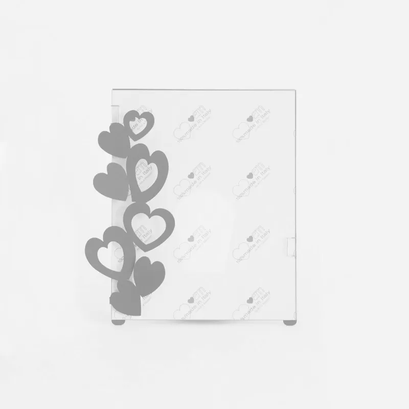 Porta Foto Cuori piccolo in metallo, dimensione 16x20 - per foto 15x20h, colore Bianco Neve Arti e Mestieri Promo Stagionale