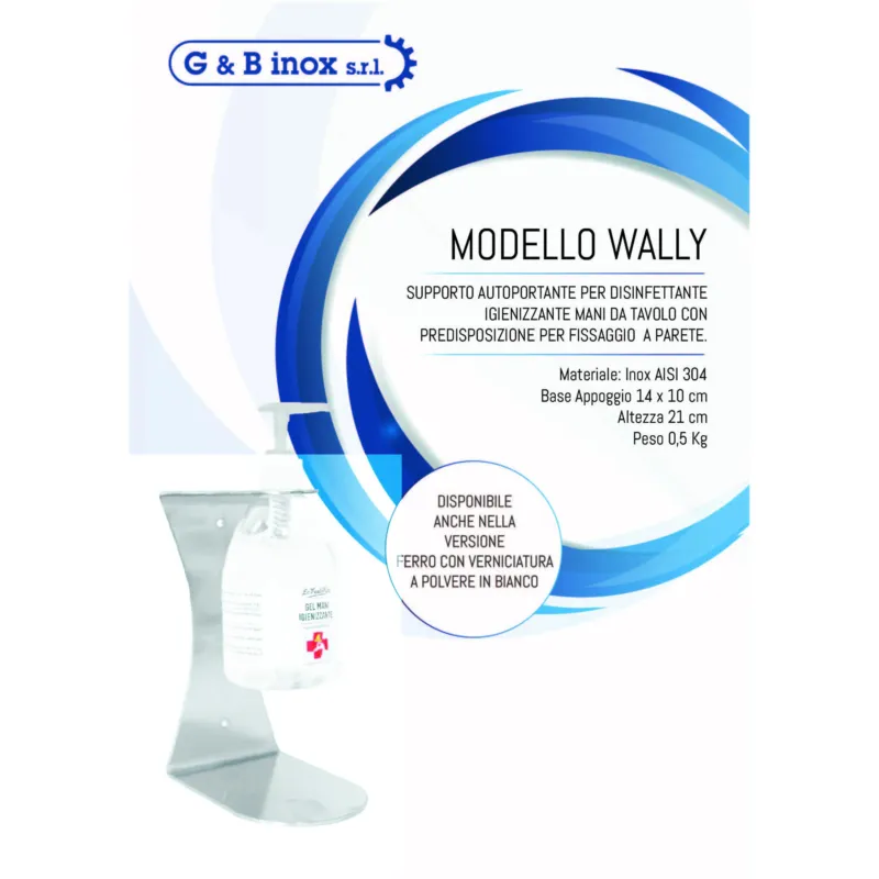Espositore Igienizzante GEL da Banco in metallo Bianco WALLY 14xh21 cm - -peso 0,5 kg spessore 5 mm per farmacie , ed attività commerciali che necessitano di igiene G e B INOX SRL Prezzo Scontato