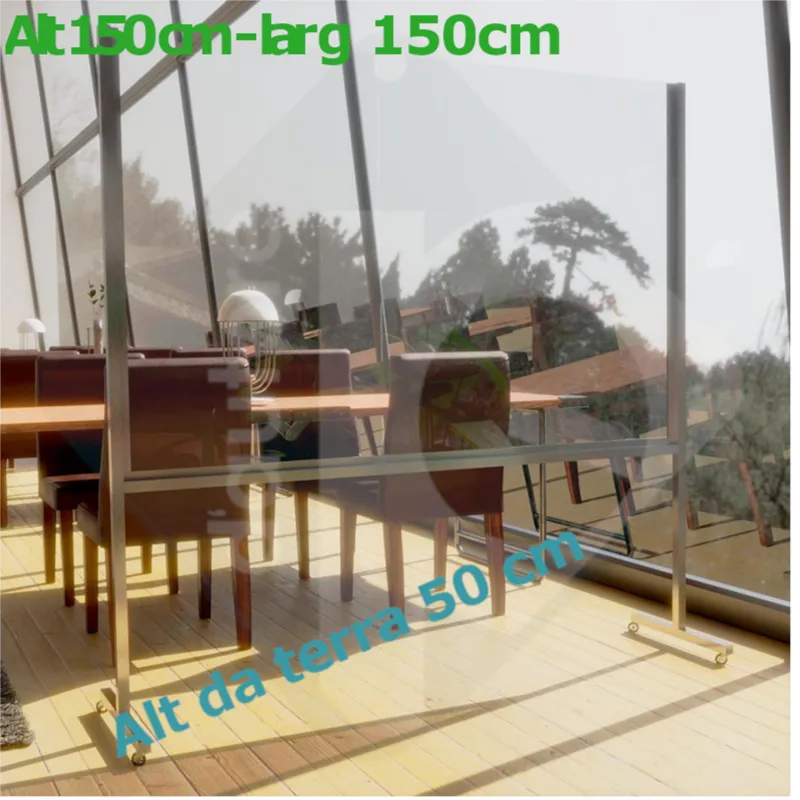 Bestseller Separatore paravento per spazi ristorante, bar da terra 150 cm in plexiglass 150xh150 cm - spessore 5 mm per attività commerciali , uffici che necessitano di protezione Plex Dautore