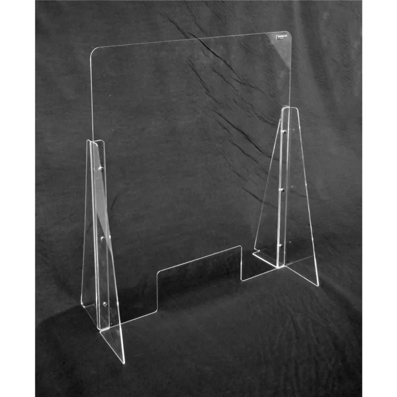 Schermo Protettivo in plexiglas parafiato smontabile larghezza 75 cm , 75xh100 cm - spessore 5 mm per farmacie , per tabacchi ed attività commerciali che necessitano di protezione Colibri Sconto