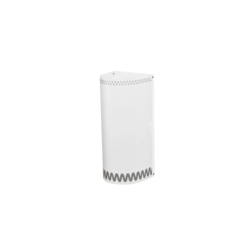 Applique da muro a 2 Luci in polipropilene opalino RICCIONE BIG Diametro 18xh36 cm - peso 1,10 kg con paralume decorato texture Argento Emporium Nuova Collezione