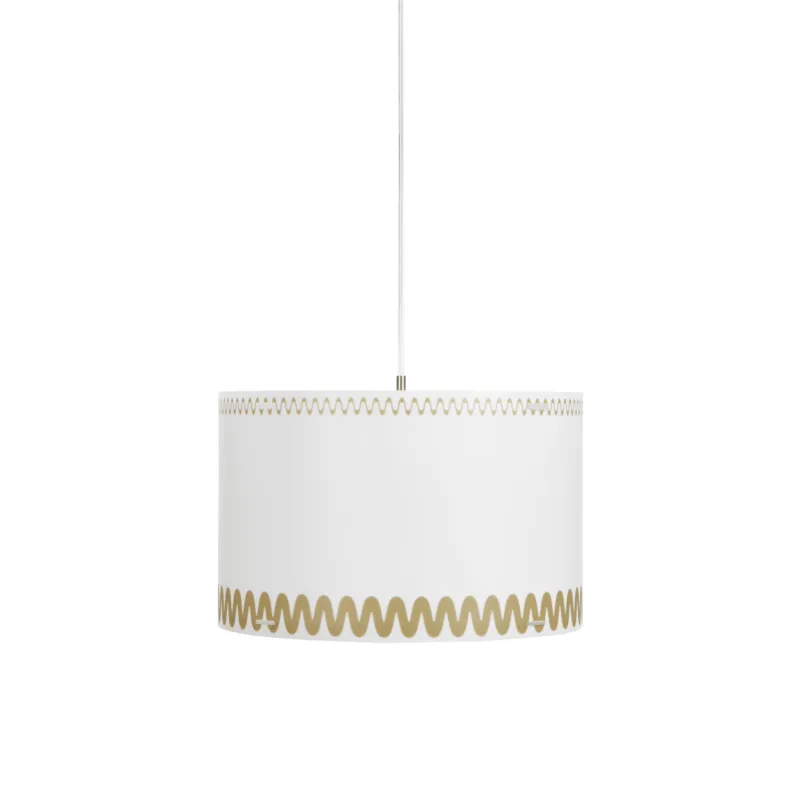 Popolare Lampada a sospensione RICCIONE Ø45xh29 cm 2x70 W Max da soffitto in polimetilmetacrilato e polipropilene opalino texture oro Emporium