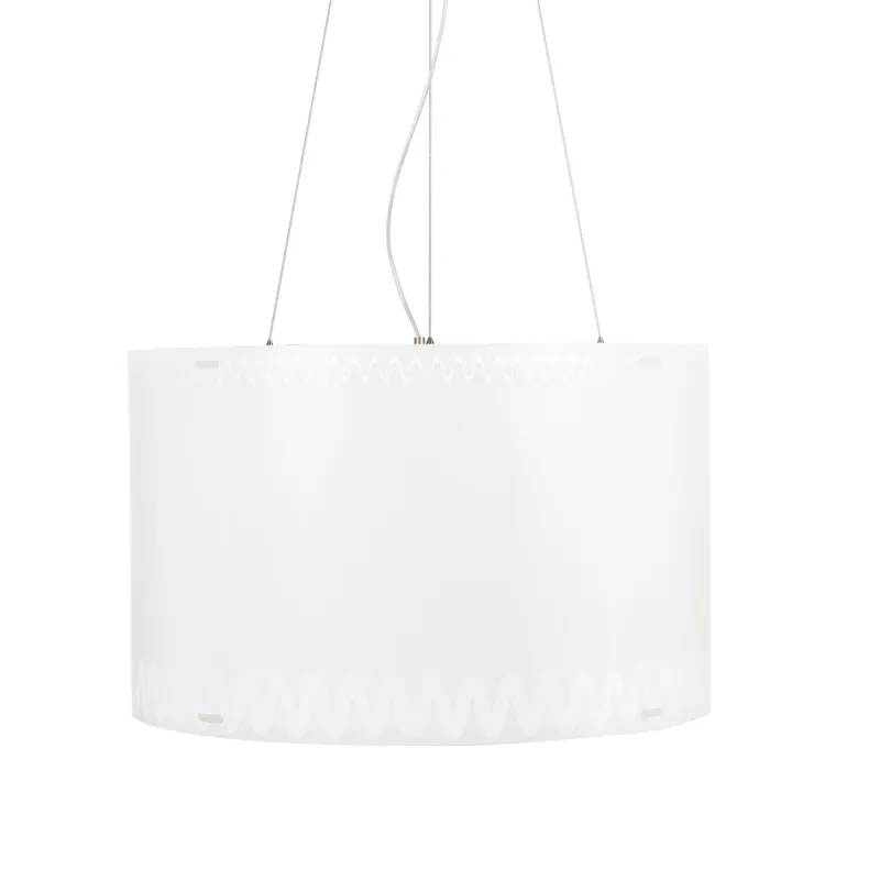 Esclusivo Lampada a sospensione RICCIONE Ø60xh37,5 cm 3x70 W Max da soffitto in polimetilmetacrilato e polipropilene opalino texture bianco Emporium