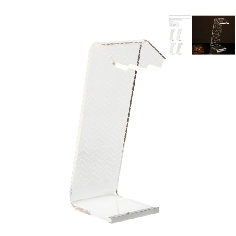Spedito Oggi Lampada da Tavolo in polimetalcrilato corpo illuminante a LED 12x20x35 h cm -led 2 W - 24 volt incisioni Piramidi Emporium