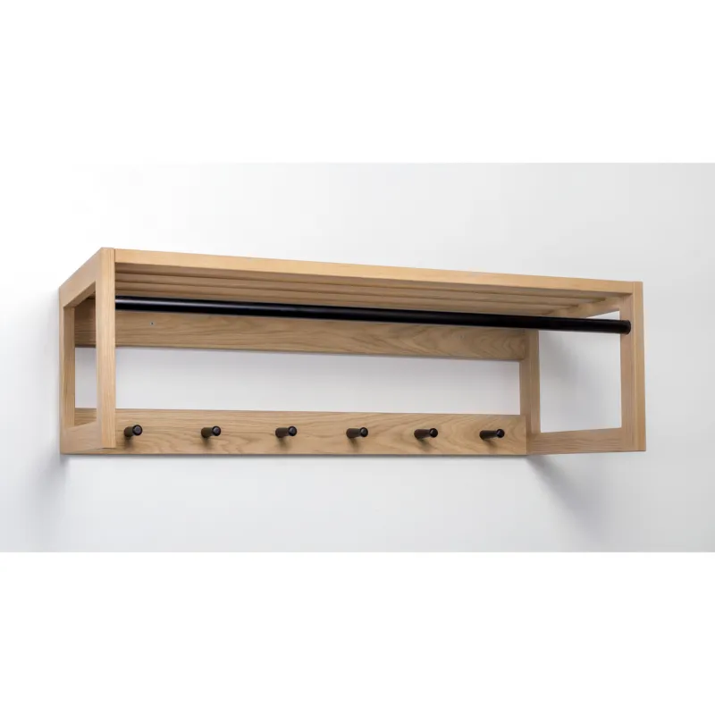 A Buon Prezzo Appendiabiti da corridoio slussen in legno massello, acciaio, dimensioni 100 x 38 x h30 cm, peso 6,5 Kg, finitura rovere, nero Woodman