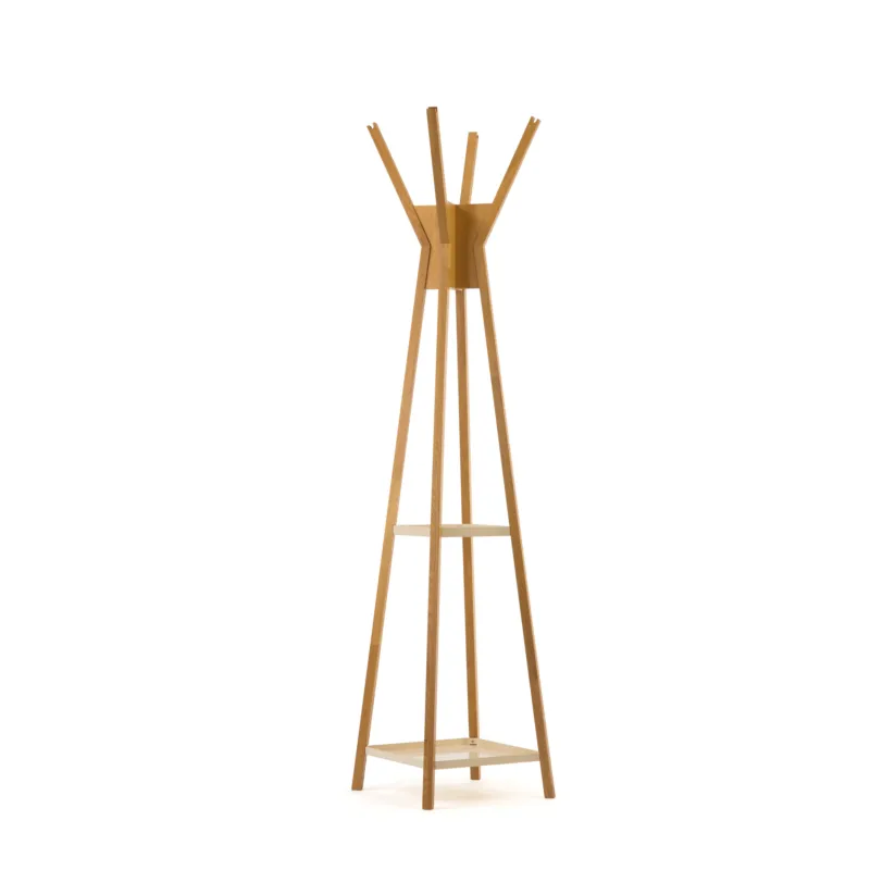 Appendiabiti Magellan in legno, metallo, dimensioni 41 x 41 x h180 cm, peso 8 Kg, finitura Woodman Vendita Finale