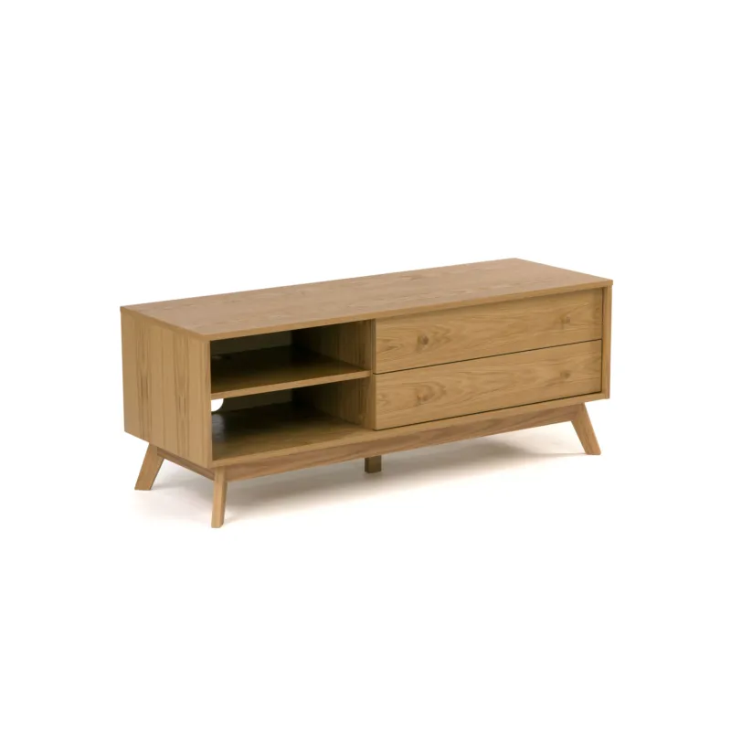 mobile TV Kensal , Grande quercia in legno massello, MFC, dimensioni 130 x 45 x h50 cm, peso 32 Kg, finitura quercia Woodman Ordina Subito