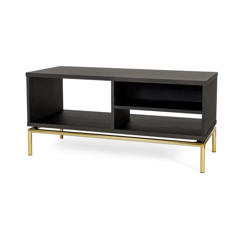 Bestseller Baule da caffè Pimlico in legno ingegnerizzato e solido, metallo, dimensioni 100 x 44 x h45 cm, peso 19 Kg, finitura rovere, nero carbone Woodman