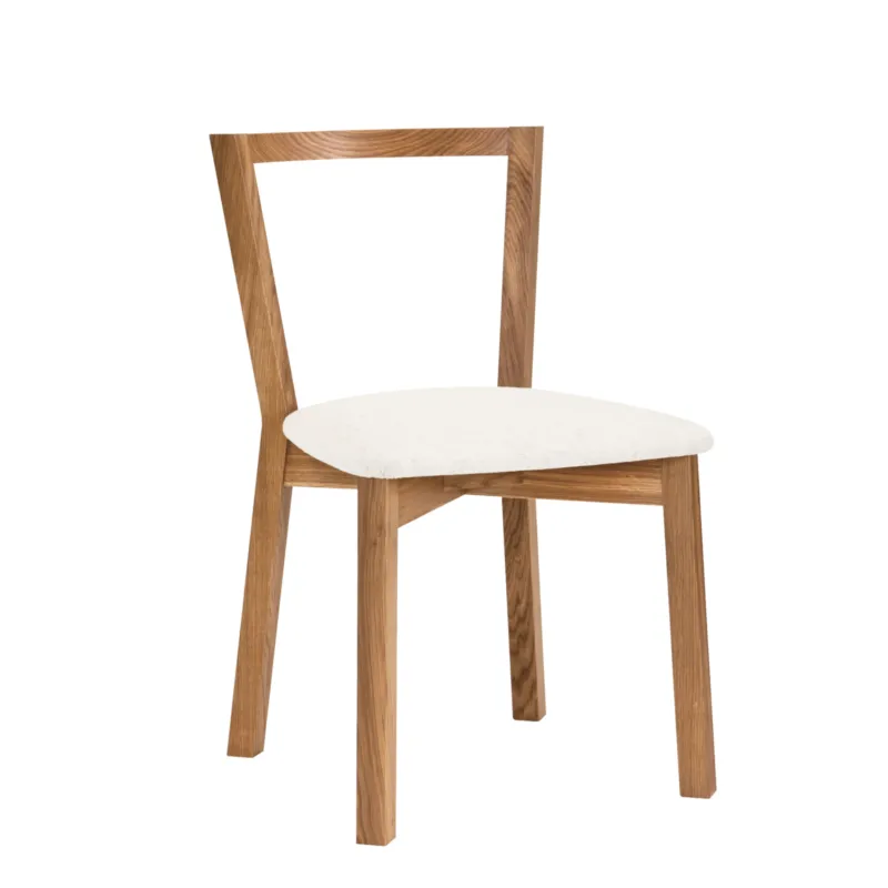 Prezzo Scontato Sedia da pranzo Cee H in rovere massello, tessuto, dimensioni 45 x 54 x h75 cm, peso 6 Kg, finitura rovere, bianco Woodman