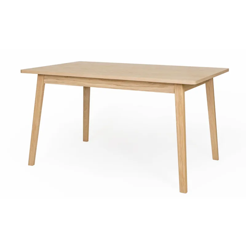 Tavolo da pranzo Skagen in rovere in legno ingegnerizzato e massiccio, dimensioni 140 x 90 x h75 cm, peso 42 Kg, finitura quercia Woodman Soddisfatti O Rimborsati