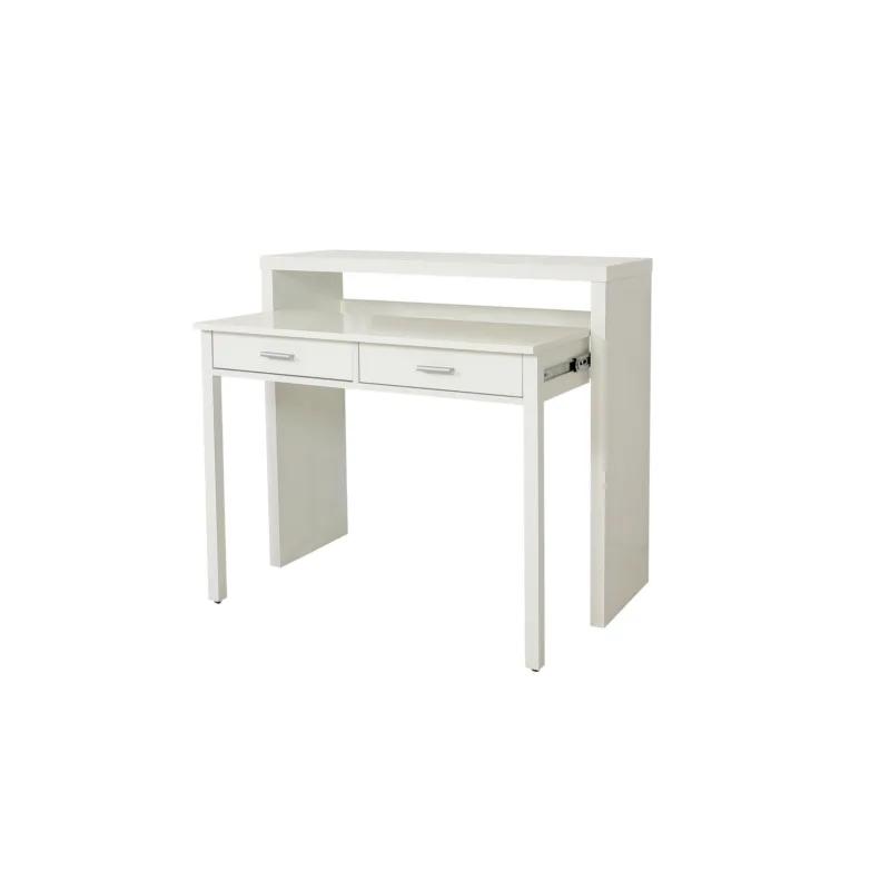 Scrivania Console 09 in legno ingegnerizzato e massiccio, dimensioni 100 x 36 x h88 cm, peso 35 Kg, finitura bianca Woodman Offerta Del Giorno