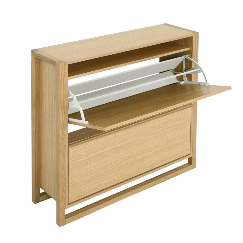 Acquista Ora Scarpiera due ante New Est 100x28xh100 cm- peso 33 kg - contenuto 16 paia in legno colore legno di rovere Woodman