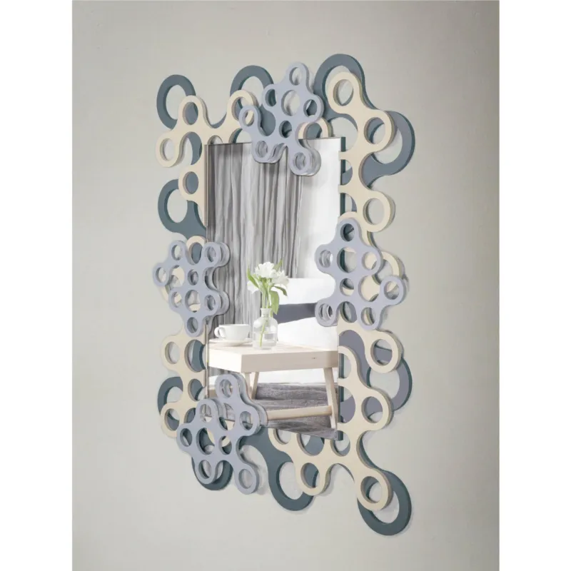 Esclusivo Specchiera da parete in Legno tagliata al laser MOLE 106x76xh 6 cm -posizionabile Verticale cornice colori Grigio balena sabbia avio I Dettagli