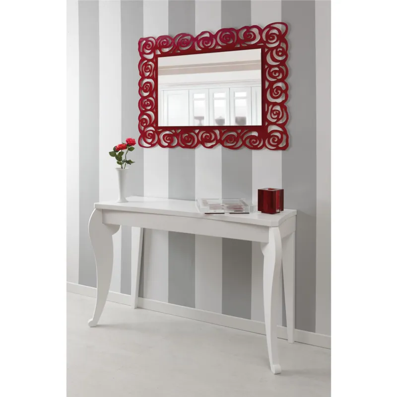 Specchiera da parete in Plexiglas tagliata al laser ROSES 110x80xh 8 cm -posizionabile orizzontale o Verticale cornice colori Rosso I Dettagli Saldi
