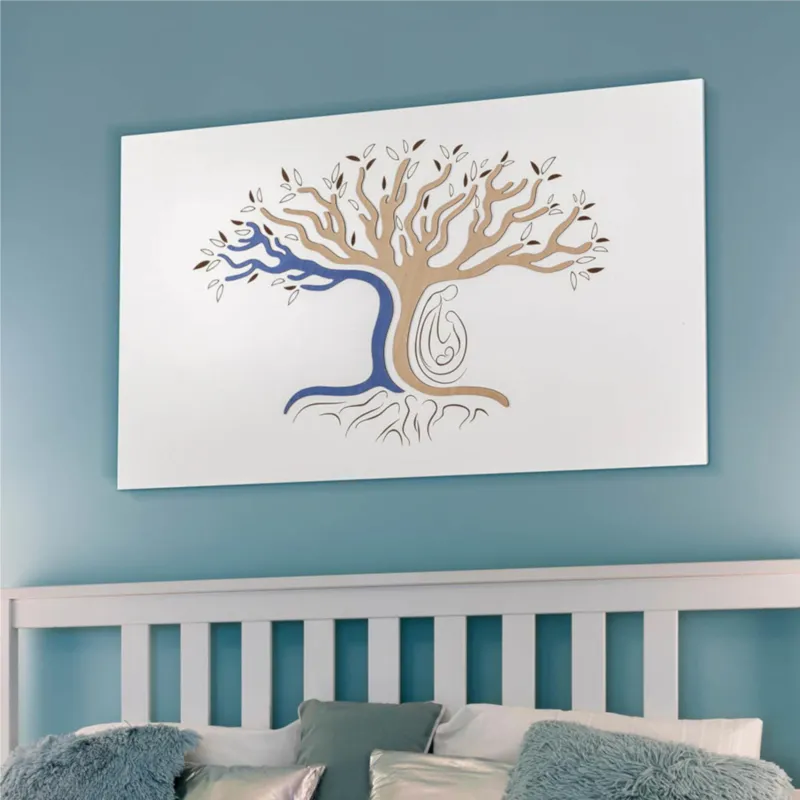 Pannello da parete in legno con marcatura al laser GIOIOSO 100x60xh1,6 cm colore Bianco,Legno Naturale,Avio I Dettagli Promozione Esclusiva