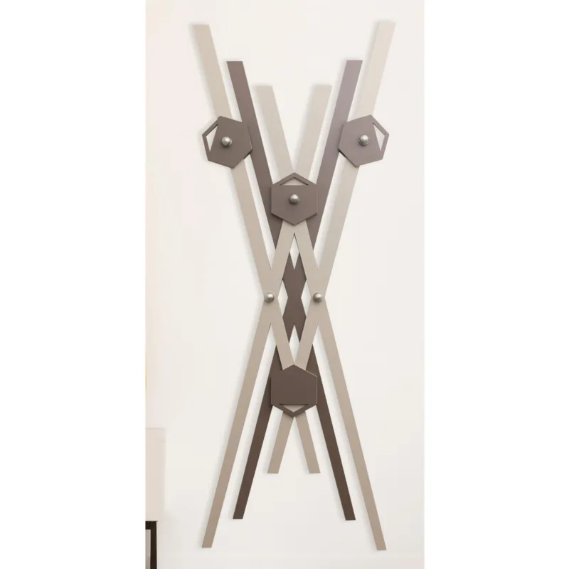 Appendiabiti da Parete in legno tagliato al laser CHAGAL‘ 66x170xh8 cm- Legno laccato pomi cacao sabbia I Dettagli Offerta Limitata