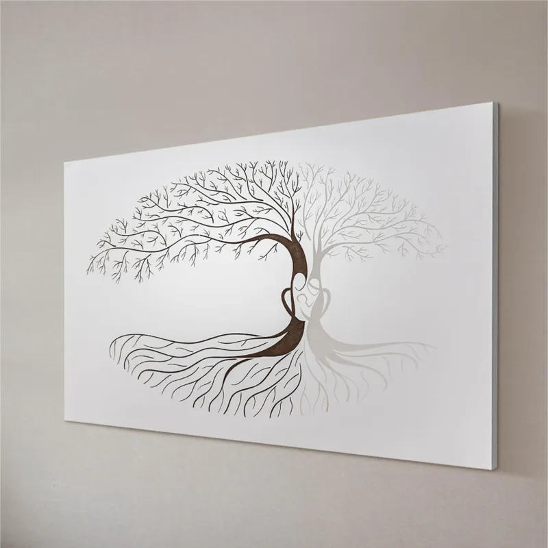 Pannello da parete, quadro da parete MAESTOSO 100x60x16cm orizzontale pannello colore bianco intarsi in legno al laser I Dettagli Scelto Dai Clienti