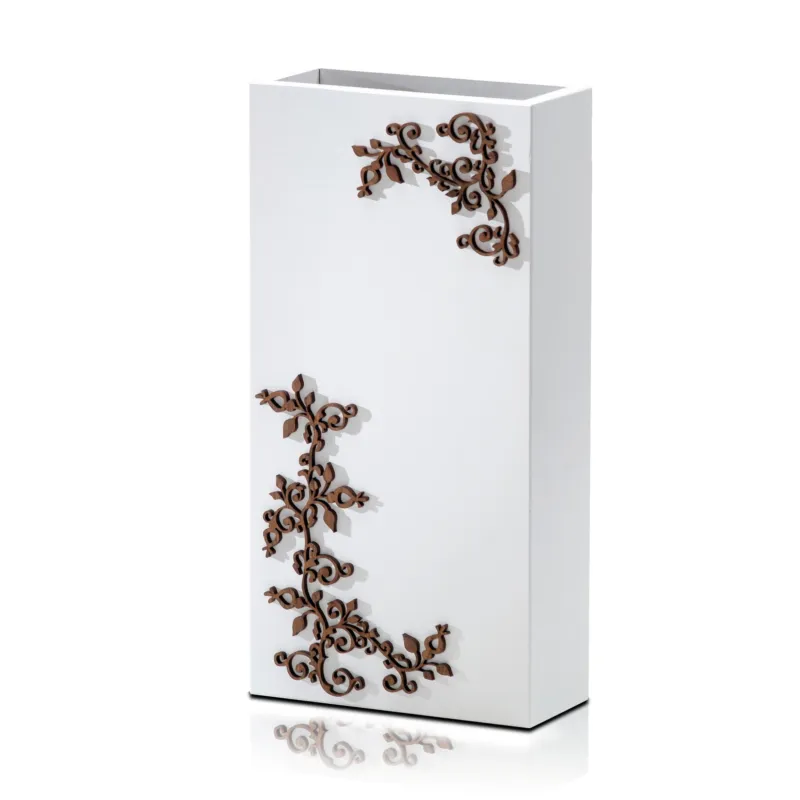 Offerta Limitata PORTAOMBRELLI Rettangolare INTRECCI 30x15xh50 cm in Legno tagliato al laser colore legno bianco I Dettagli