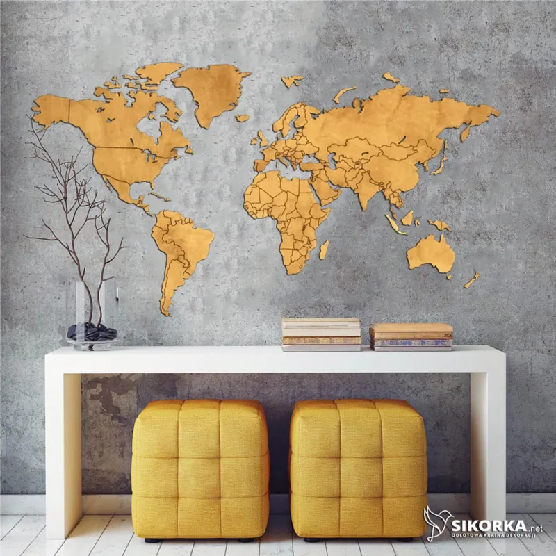 A Buon Prezzo Mappa Da Parete in legno 150x70 senza bordi colore legno Noce Sikorka