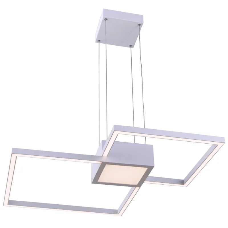 Lampada a sospensione a LED ARMONIA in acciaio e policarbonato 75x75xh120 cm - 45 W- 2750 Lumen Colore bianco Mimax Lighting Subito Disponibile
