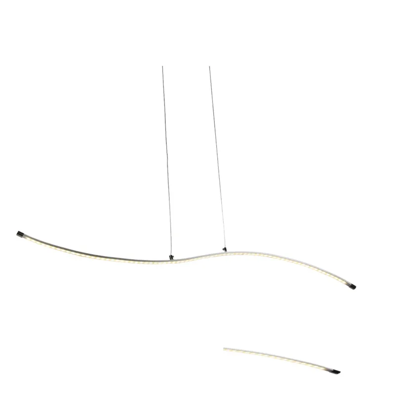 Consegna Rapida Lampada Da Soffito a LED SCORPIUS in acciaio e policarbonato 90x20xh120 cm 18 W- 1750 Lumen , colore satinato silver Mimax Lighting