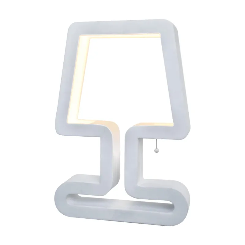 Abat Jour, Lampada da tavolo a LED LOGO in acciaio e policarbonato 21x50xh30 cm 12 W- 758 Lumen , colore bianco Mimax Lighting Economico