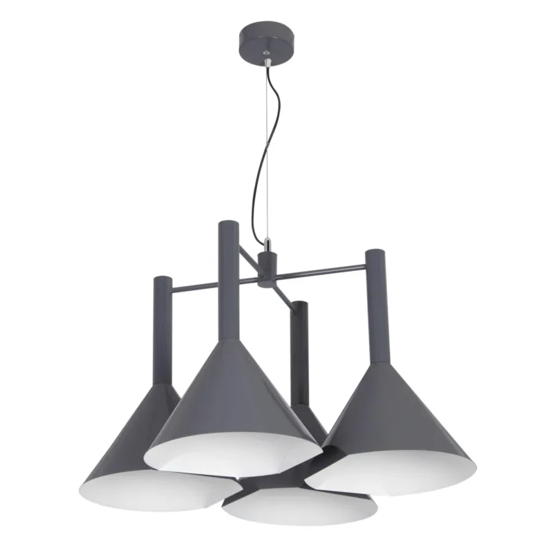 Lampada a sospensione a LED CONIKA in acciaio e policarbonato 75x75xh120 cm 13 W- 750 Lumen , grigio Bianco Mimax Lighting Nuova Collezione