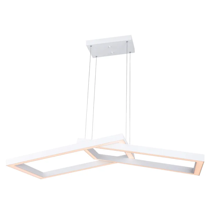 Lampada a sospensione a LED balance in acciaio e policarbonato 120x50xh120 cm - 96 W- 5125 Lumen - dimmerabile bianco Mimax Lighting Spedizione Espresso