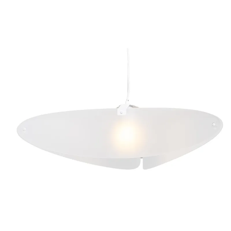 Affare Lampada a Sospensione BELLATRIX realizzata con 3 sottili pannelli di cristallo acrilico diametro 90xh 26 cm in metacrilato colore bianco satinato Emporium