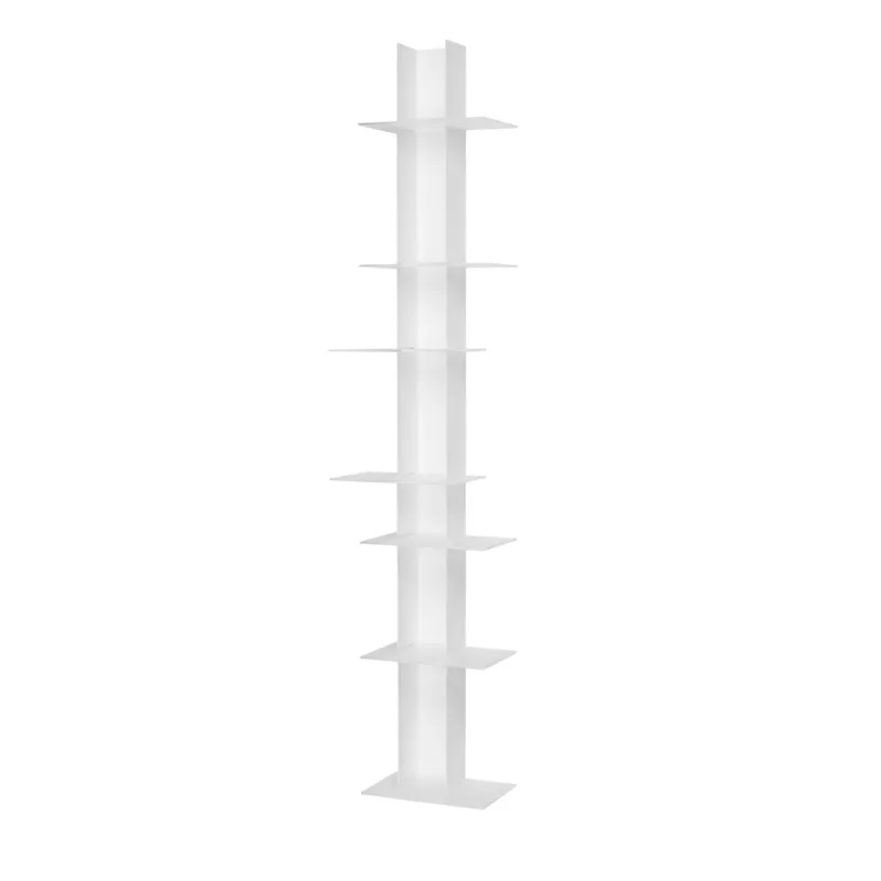 Occasione Libreria da Parete verticale Fissaggio a parete ELIB7 39x23xh 170 cm con struttura in metallo verniciato bianco ripiani in metacrilato bianco satinato Emporium