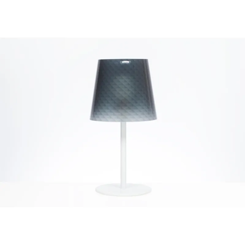 Scelto Dai Clienti Lampada da tavolo Alta BOEMIA Ø 30xh58 cm con paralume conico in policarbonato grigio fumè Emporium