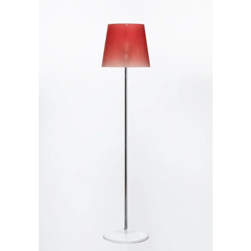 Lampada da Terra BOEMIA Ø42xh183 cm con paralume conico in policarbonato decoro diamantato rosso Emporium Di Tendenza